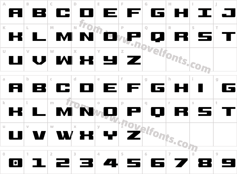 Buckin' Bronc CondensedCharacter Map