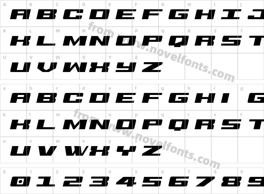 Buckin' Bronc ItalicCharacter Map