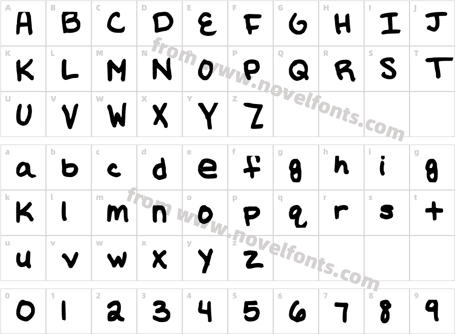 EmFontCharacter Map