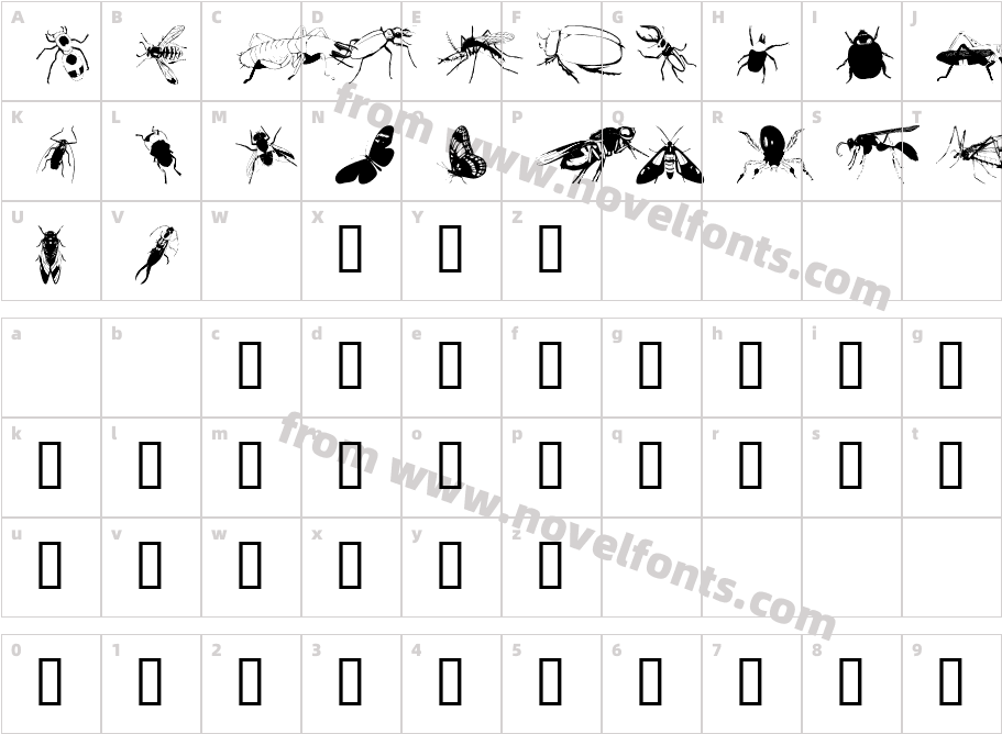 BugsCharacter Map