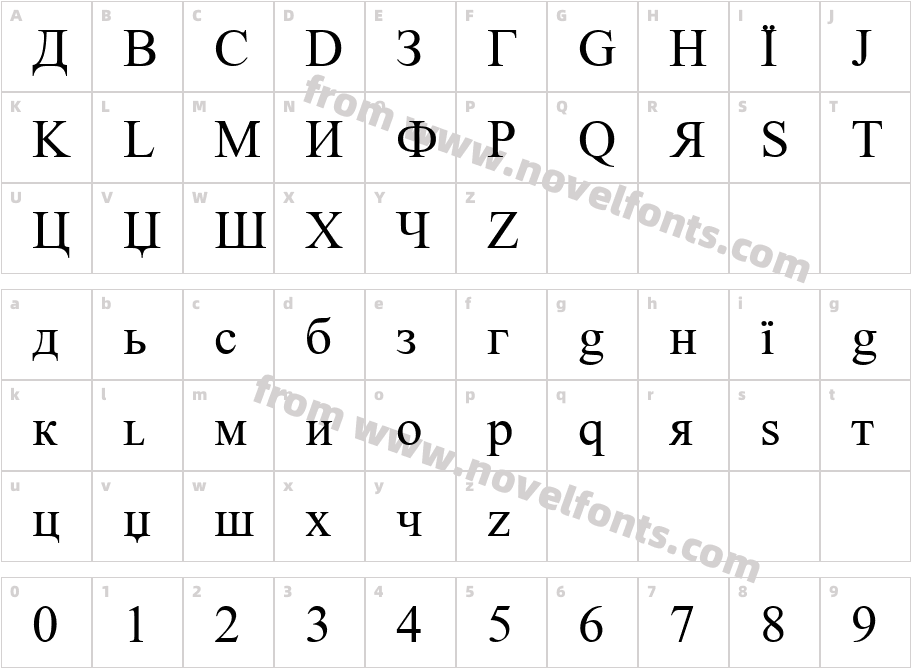 BukwaCharacter Map