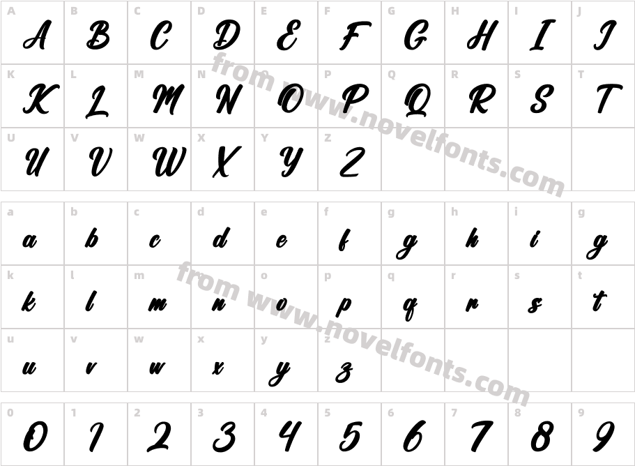 BulgariaDreamsBoldItalic-VGjn6Character Map