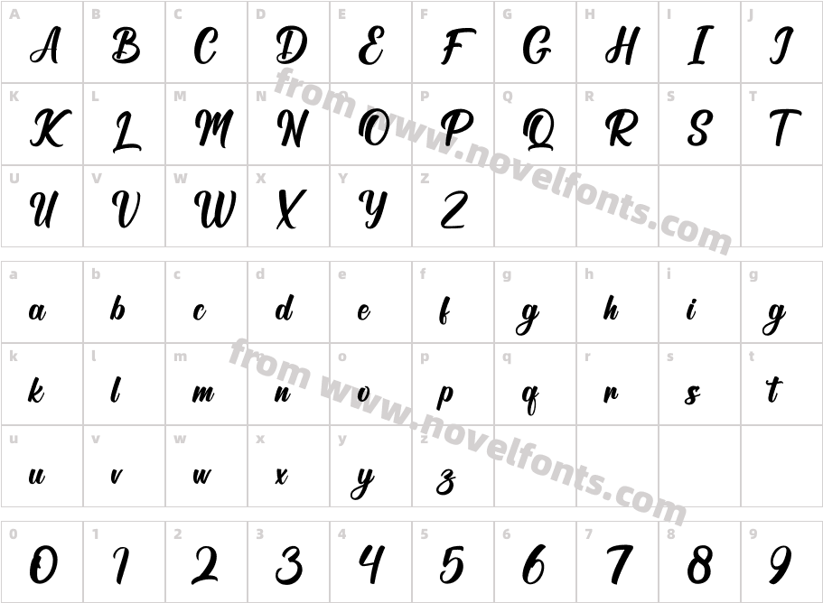 BulgariaDreamsRegular-ALOl2Character Map