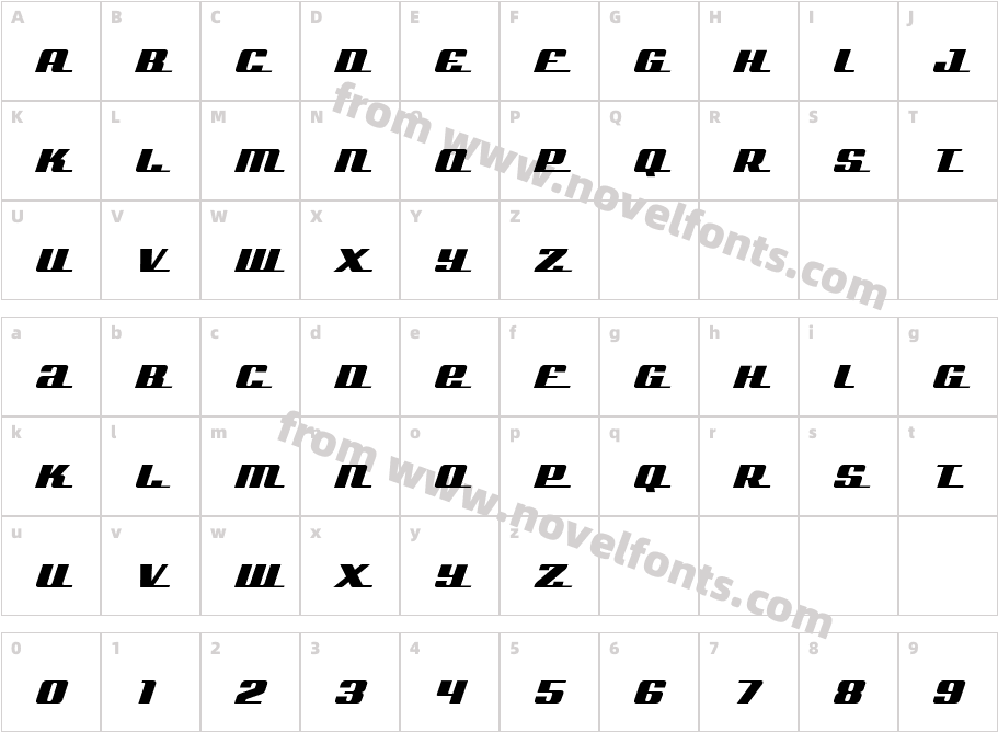 BulletSmallCapsScriptCharacter Map