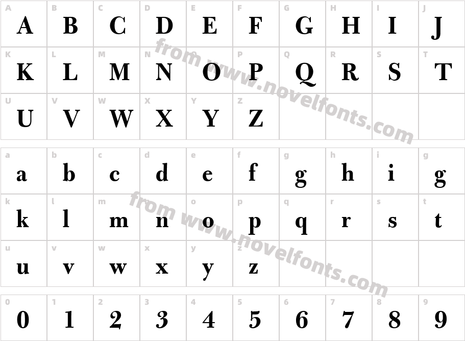 BulmerMTDisplayCharacter Map