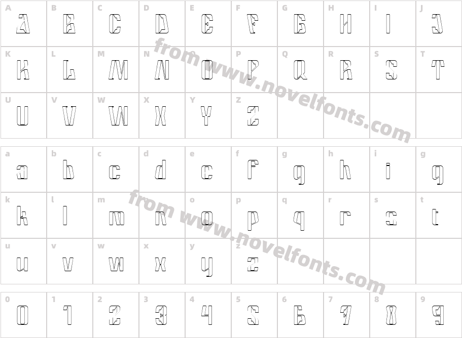 BulzingOutlineCharacter Map