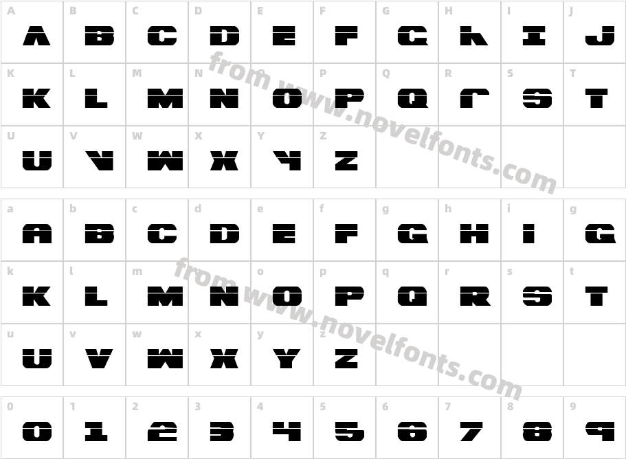 Bummer LaserCharacter Map