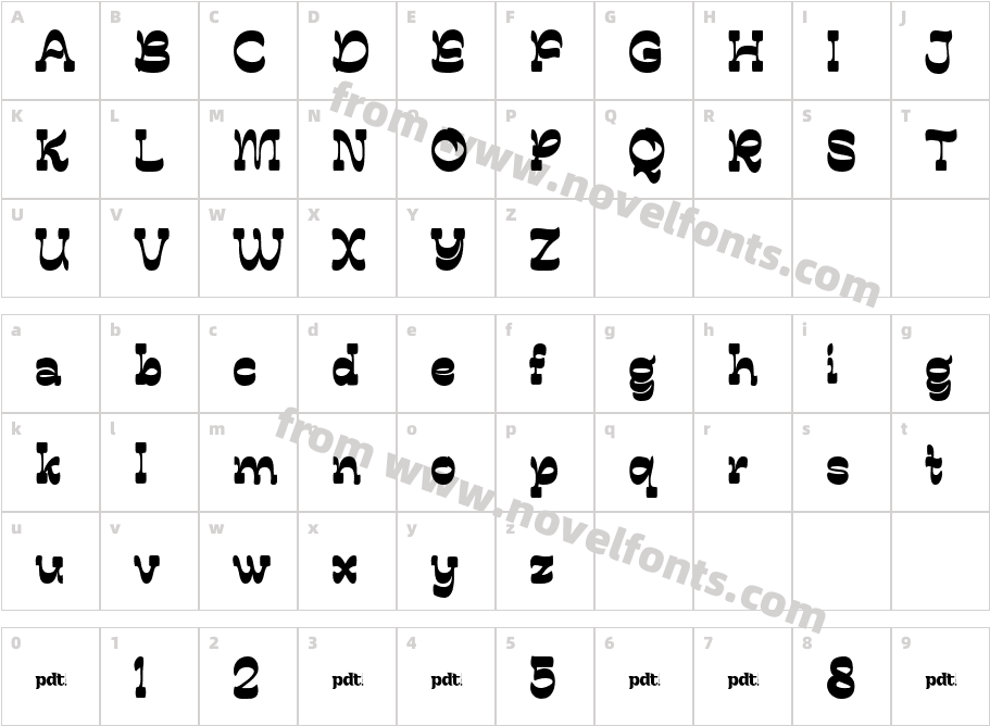 Bungire Retro trial RegularCharacter Map