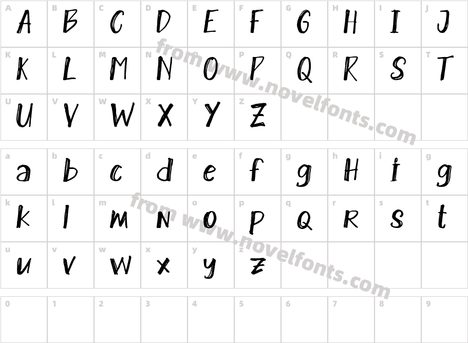 Burn Wood RegularCharacter Map