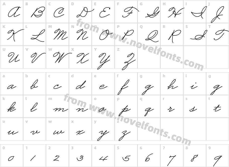 Business Penmanship BoldCharacter Map