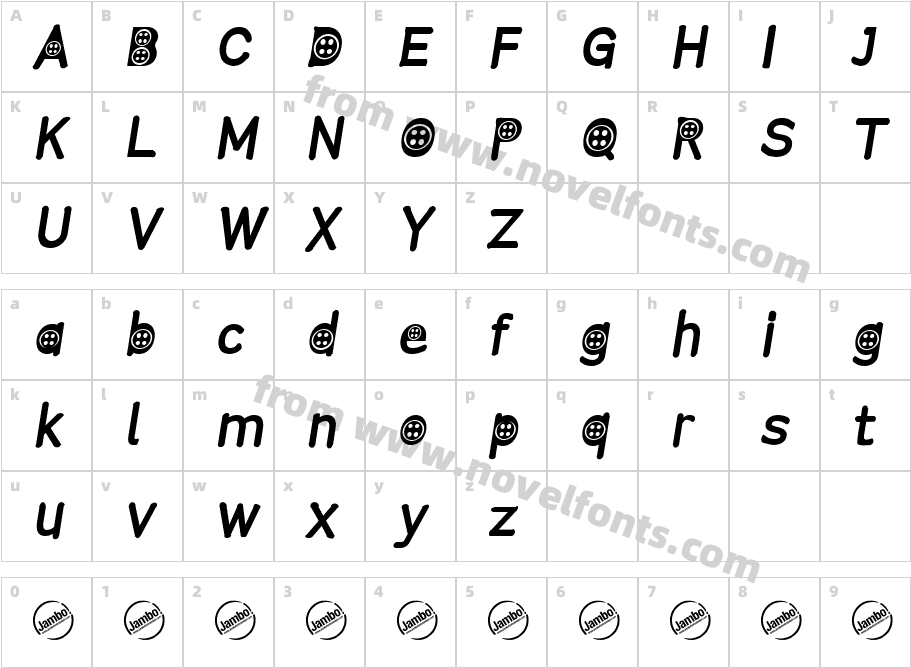 ButtonT.-ItalicCharacter Map