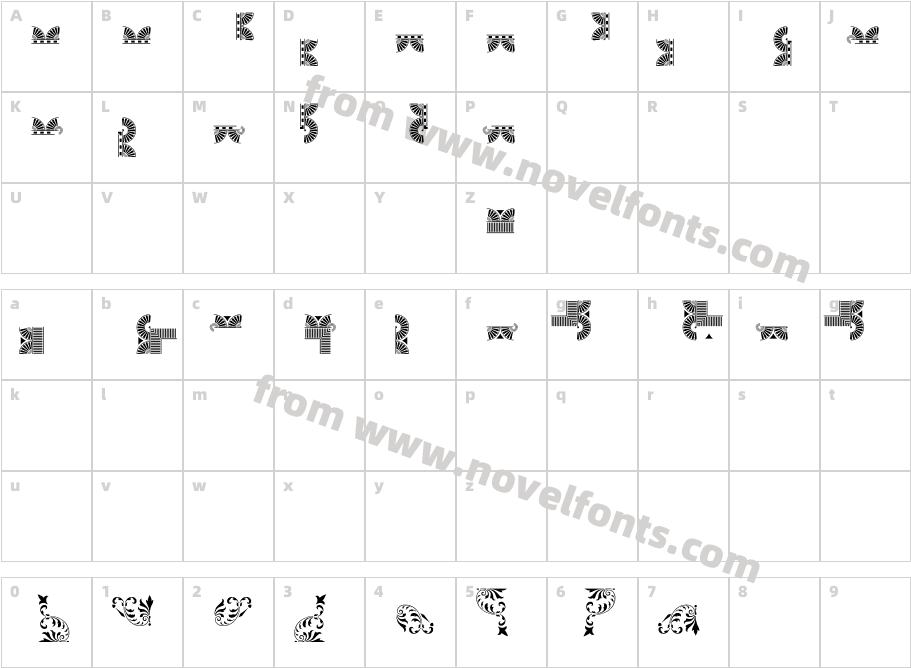 ByDesign Borders4Character Map