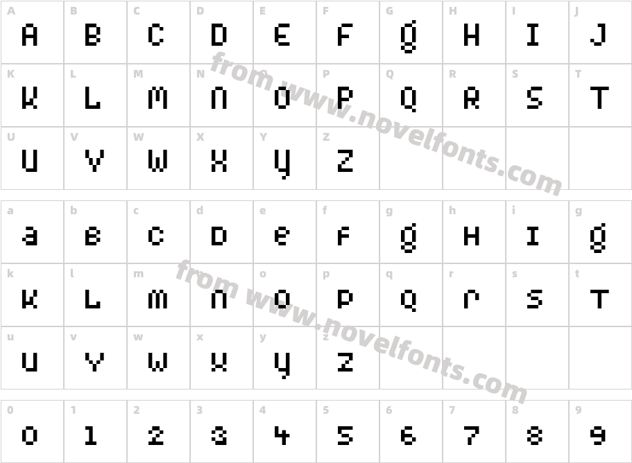 BylinearSmallCapsCharacter Map