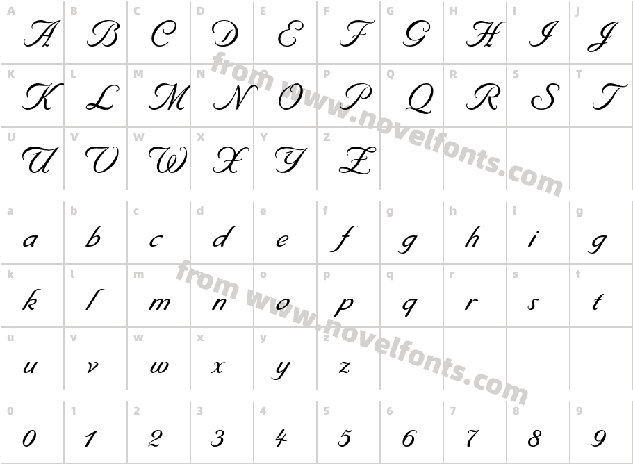 Byron MediumCharacter Map