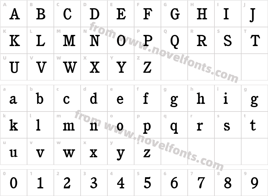 C851RomanMediumCharacter Map