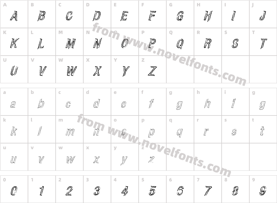 CARBONCILLO-PALO-ItalicCharacter Map