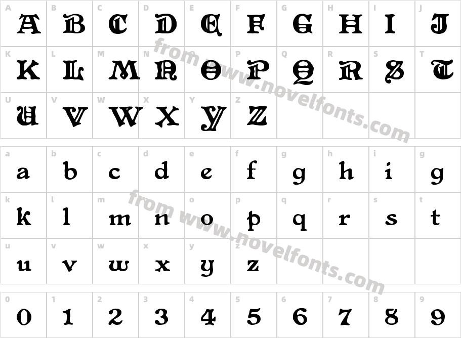 CATAltenglischCharacter Map