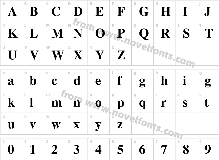 CGTimes-BoldCharacter Map