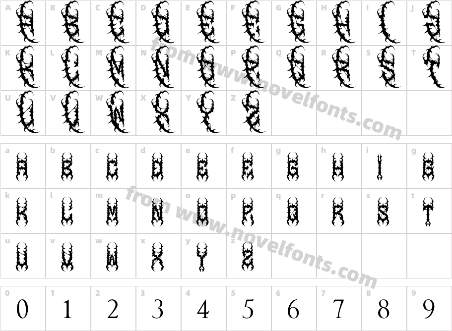 CHAOS METALCharacter Map