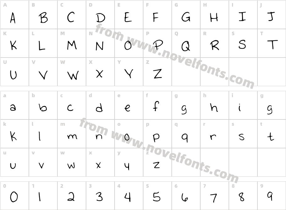 EmmysHandwritingCharacter Map