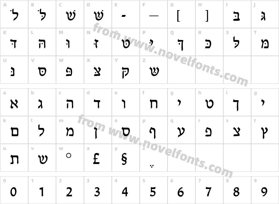 CabaloSSK-Regular_8930Character Map