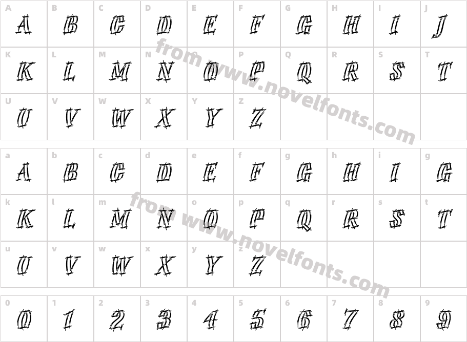 EmphasisStdCharacter Map