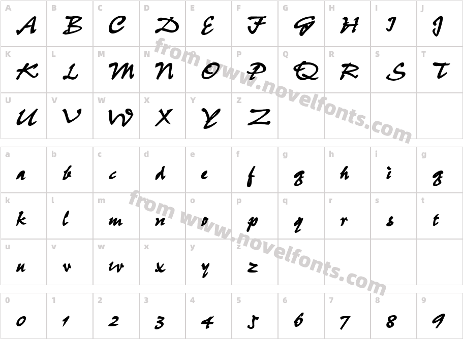 CaimanScriptSSK_BoldCharacter Map