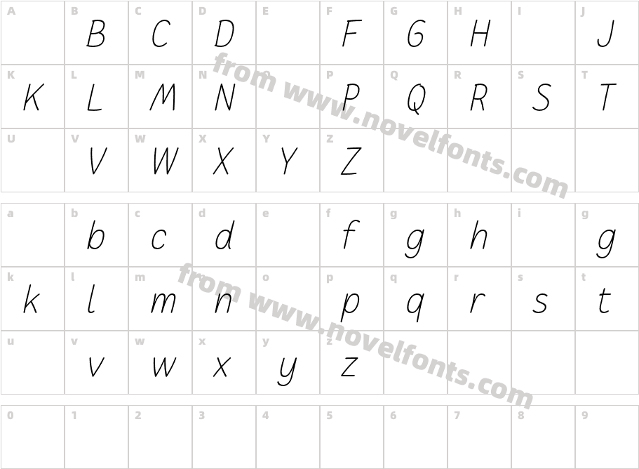 CakerolliDemoExtralightItalic-owavVCharacter Map