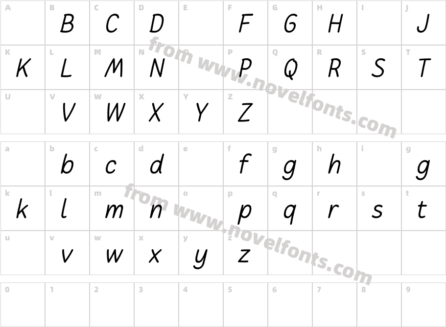 CakerolliDemoItalic-0WAv4Character Map