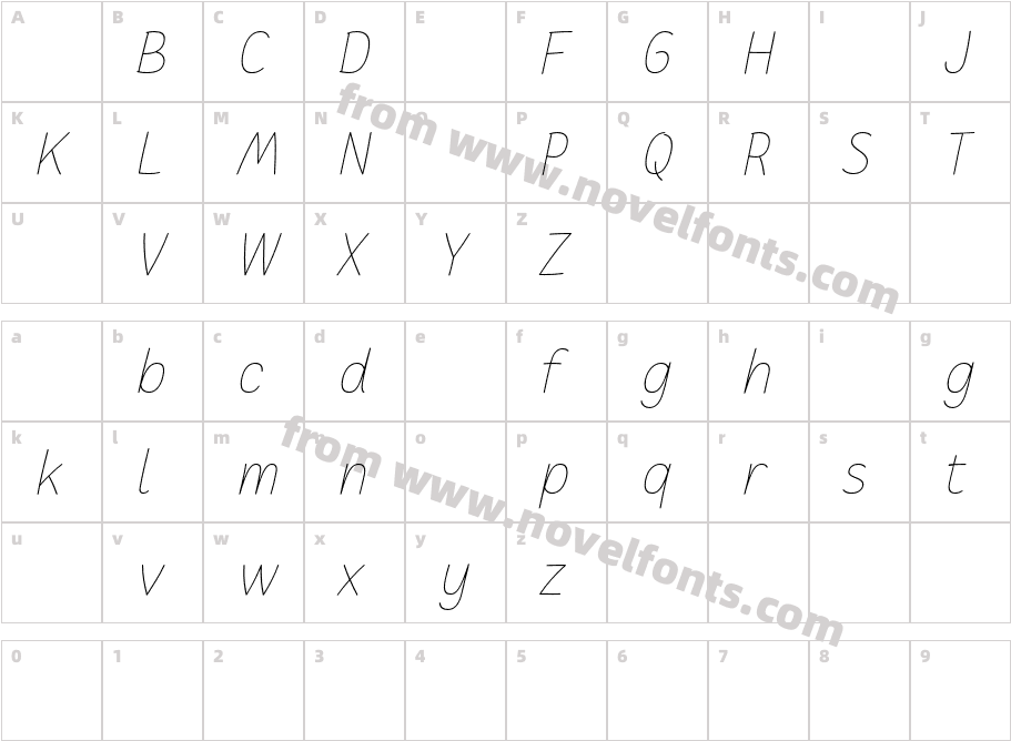 CakerolliDemoThinItalic-vmlnDCharacter Map