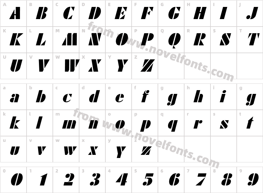 Calico_ItalicCharacter Map