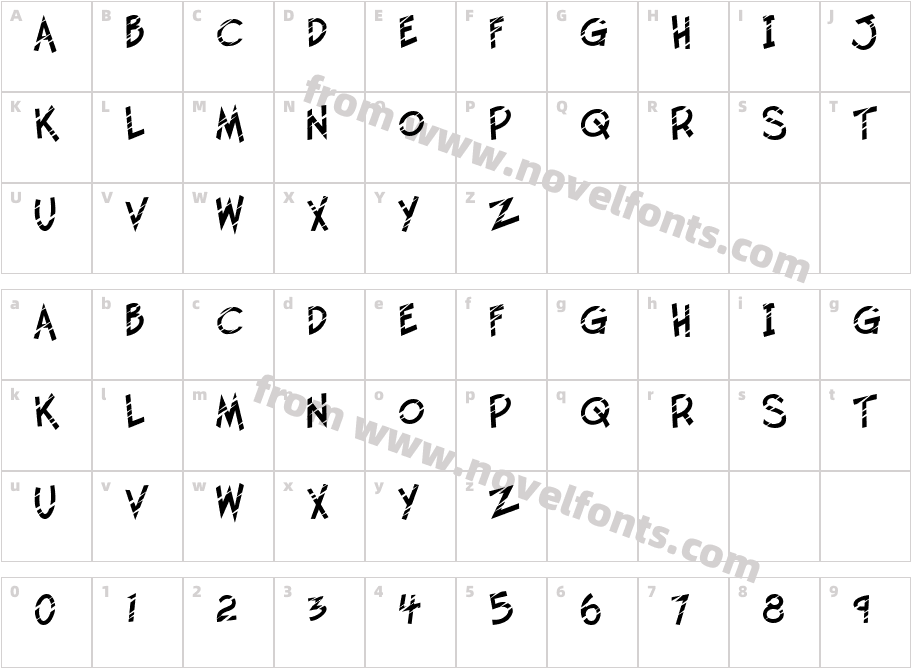 CaliquigeCharacter Map