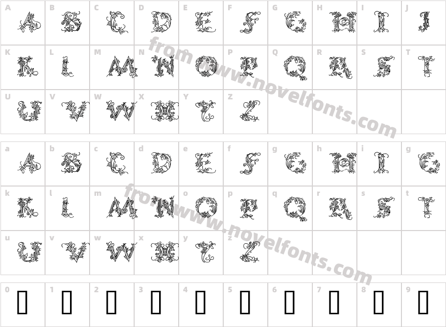 CalliPsoGrafiaMediumCharacter Map