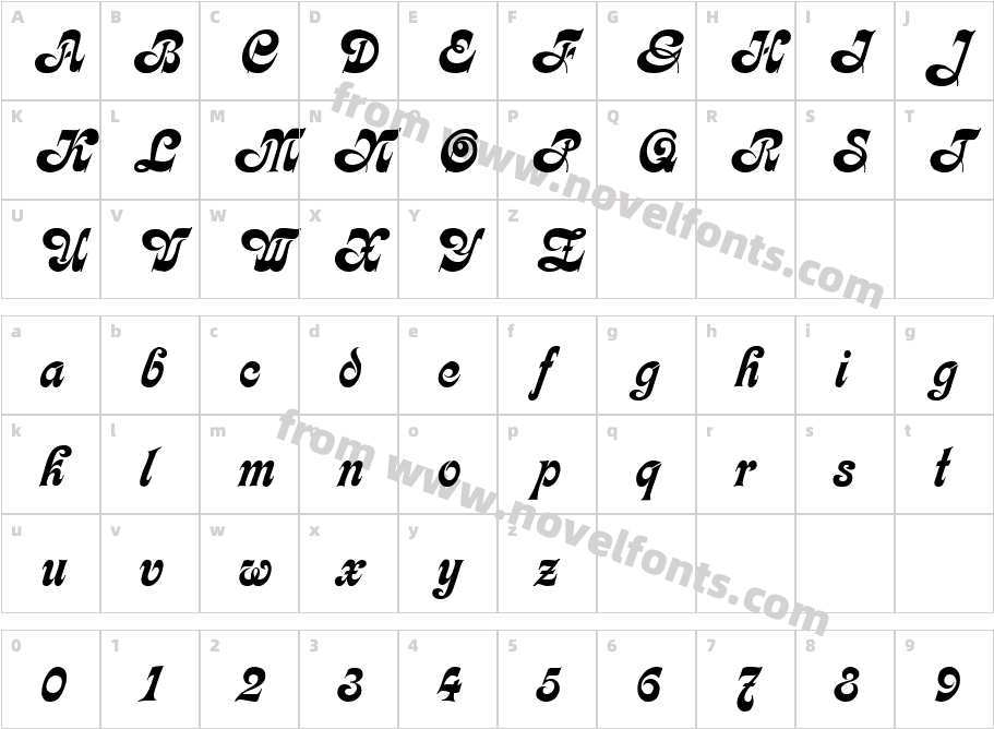 CalligraphiaCharacter Map