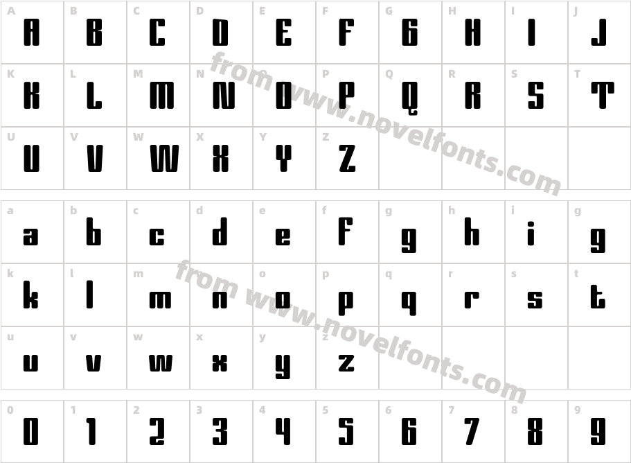 Calpina RegularCharacter Map