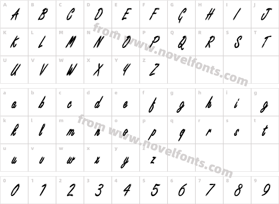 Encino Condensed ItalicCharacter Map