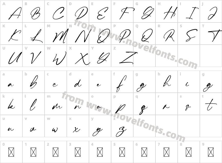 CambrigeRegularCharacter Map