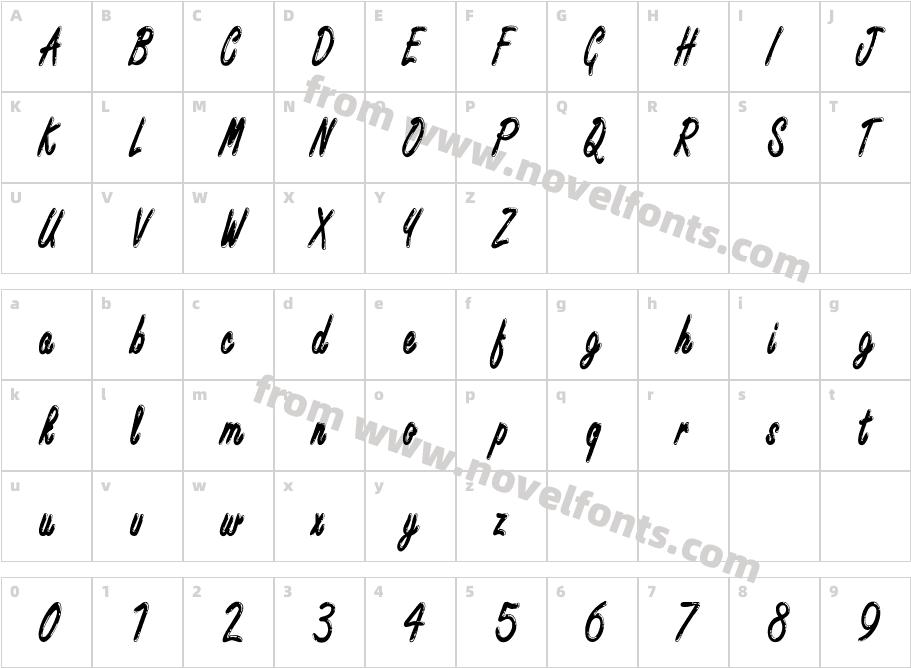 Encino Condensed NormalCharacter Map