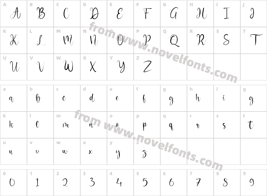 CamellunaRegularCharacter Map