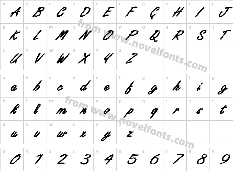 Encino Extended ItalicCharacter Map