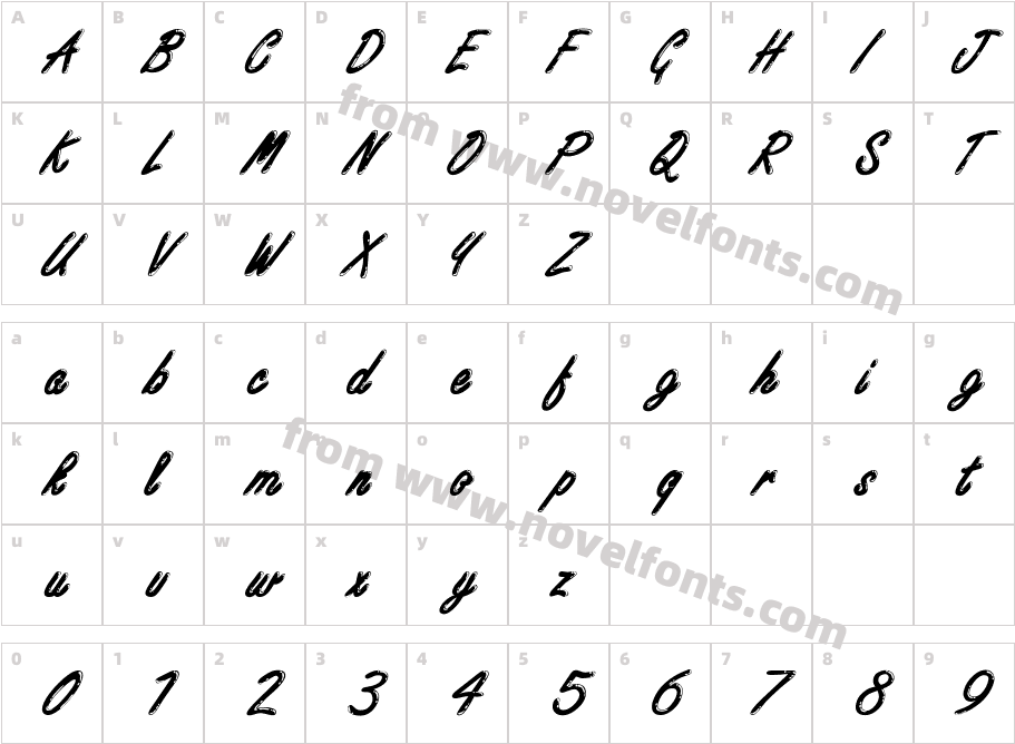 Encino ItalicCharacter Map