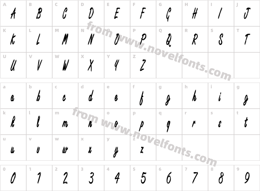 Encino Xtra Condensed NormalCharacter Map