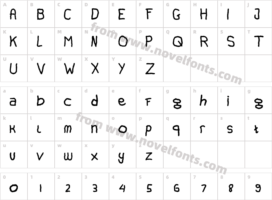 Canfuguh FontCharacter Map