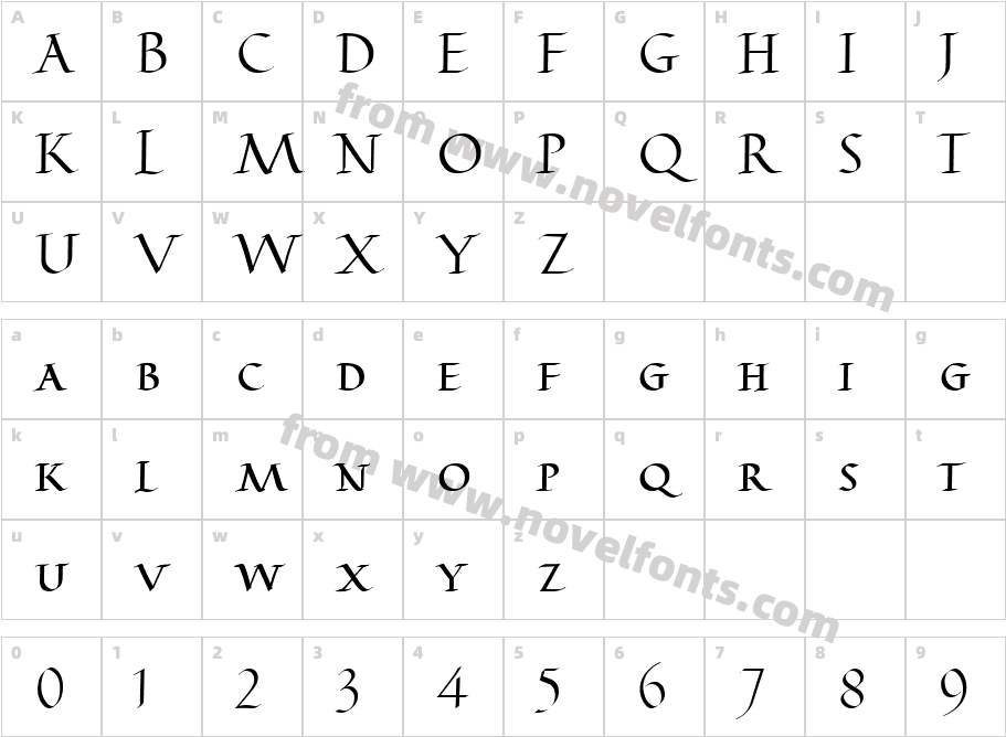 Capitalis BeckerCharacter Map