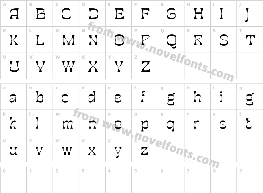 Caplosy Demo RegularCharacter Map