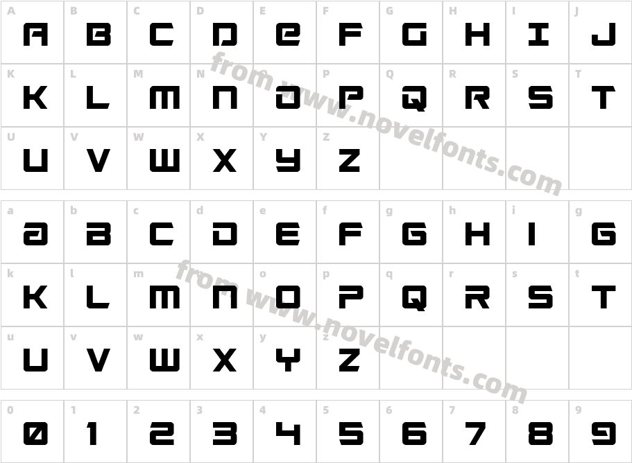 Captain Falcon CondensedCharacter Map