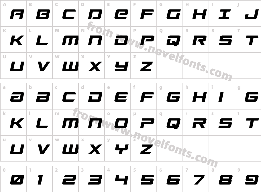 Captain Falcon Semi-ItalicCharacter Map