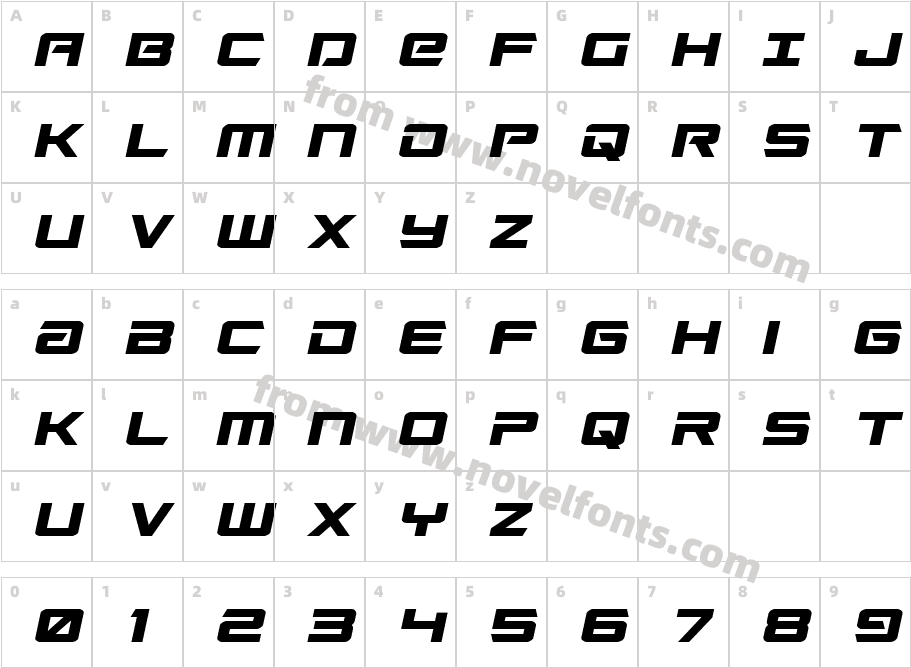 Captain Falcon Semi-ItalicCharacter Map