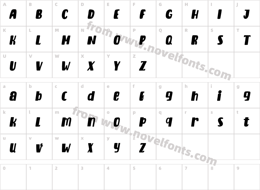 Cardifa Free Font RegularCharacter Map