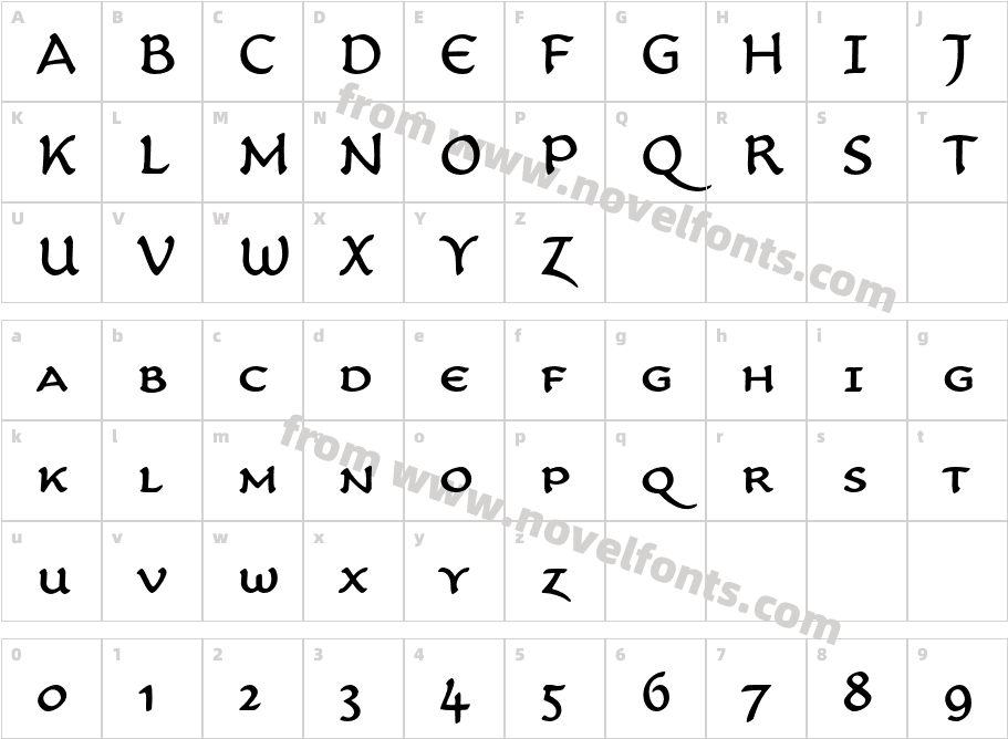 CarlinScript LT Std RegularSCCharacter Map